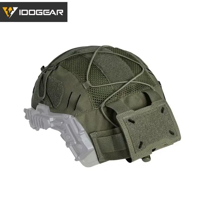 Housse nylon camouflage pour casque Wendy 3.0 chasse - Cover avec poche batterie NVG laser 3814