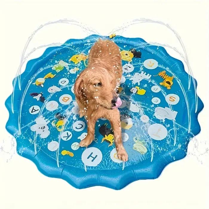 Bassin de bain pour animaux de compagnie robuste pour l'extérieur avec fonction de pulvérisation d'eau -