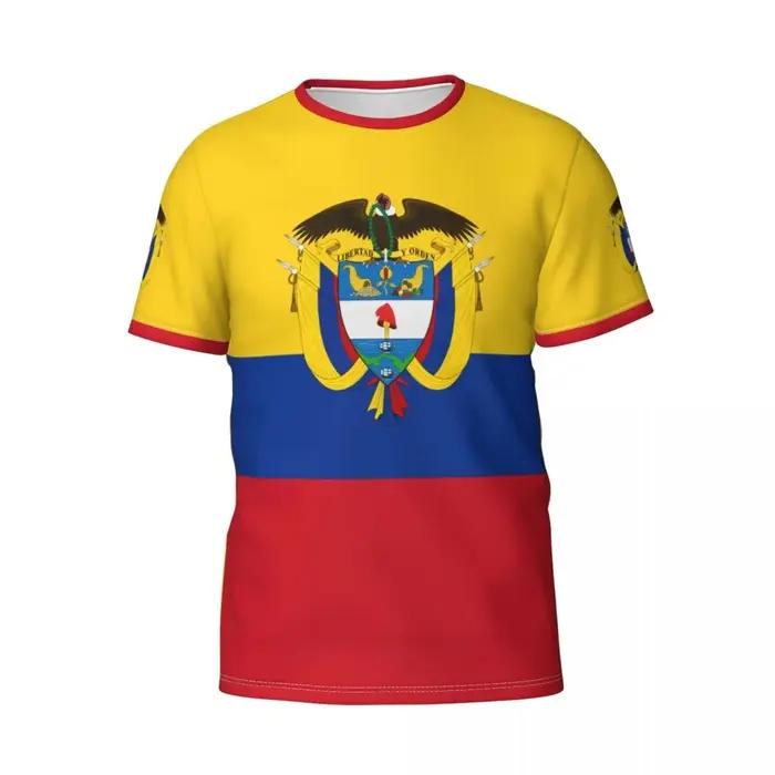 T-Shirt Homme Imprimé Drapeau Colombie Emblème National Pour Hommes Occasions Spéciales Casual Tops à Manches Courtes
