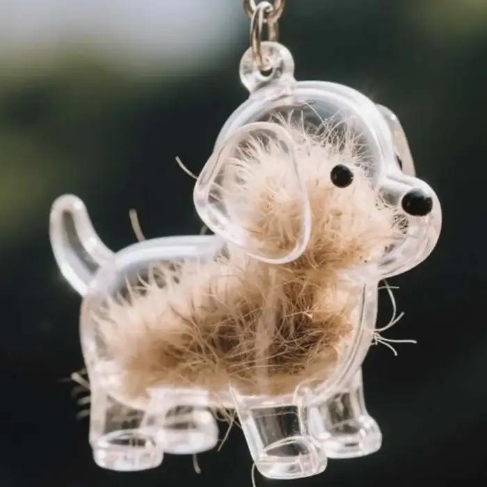 Boîte de rangement de poils de chien en forme de chien