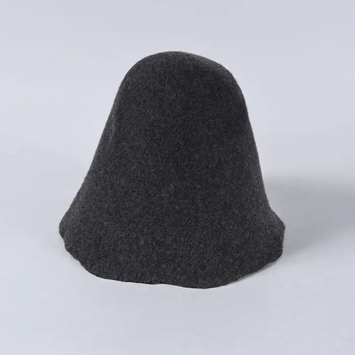 Femmes Cloche seau feutre chapeau grande laine feutre cône capuche chapeau corps pour chapellerie ch