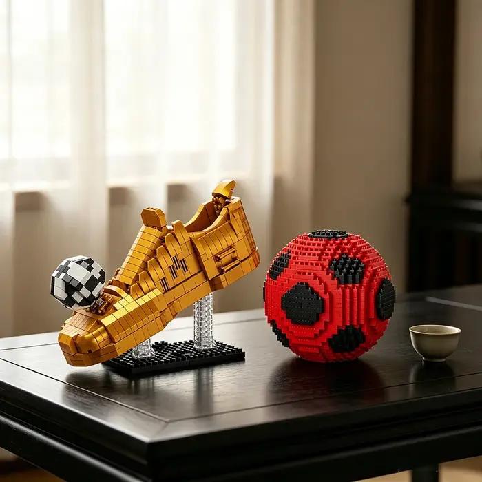 Souvenirs du Championnat du Monde de Football, Maillots de Football, Plus de 500 Pièces de Blocs de Construction, Figurines Sportives, Cadeaux pour les Fans de Football