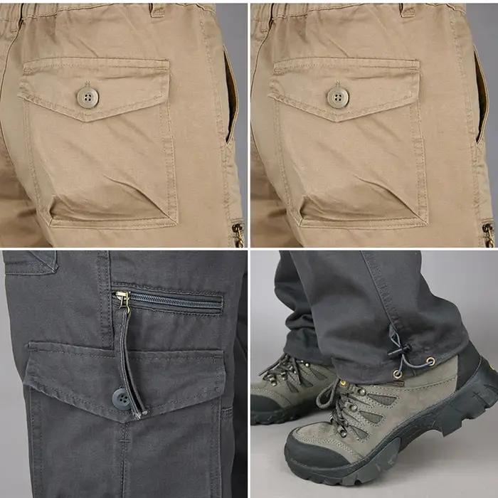 Pantalon cargo homme printemps coton renforcé militaire utilitaire travail extérieur tactique mode décontractée