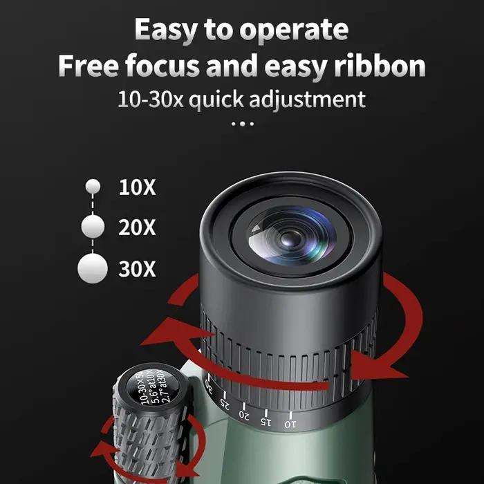 Télescope spotting scope 10-30x50 avec adaptateur smartphone et trépied pour chasse et astronomie