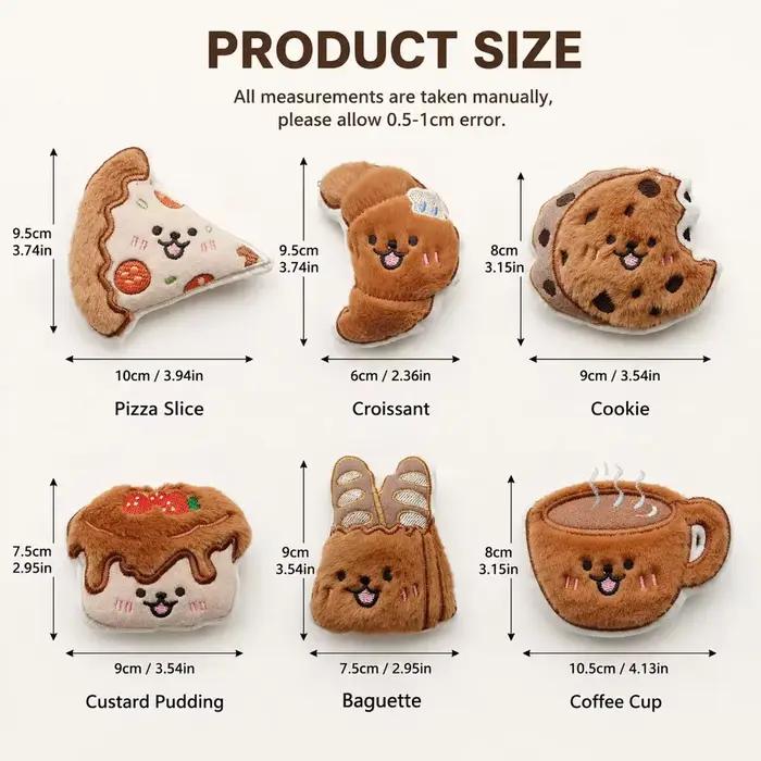 Jouets en peluche pour chiens en forme de nourriture avec couineur