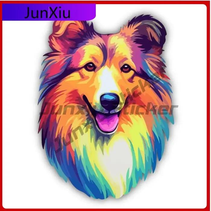 Shetland berger couleur Art vinyle autocollant animaux chiens Occlusion Scratch décalcomanie accessoires voiture camion