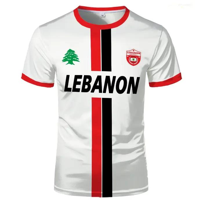 Maillot de Football du Liban, t-shirts pour adultes et enfants, uniformes de Football de sport légers de luxe imprimés numériques, vêtements drapeau libanais pour hommes