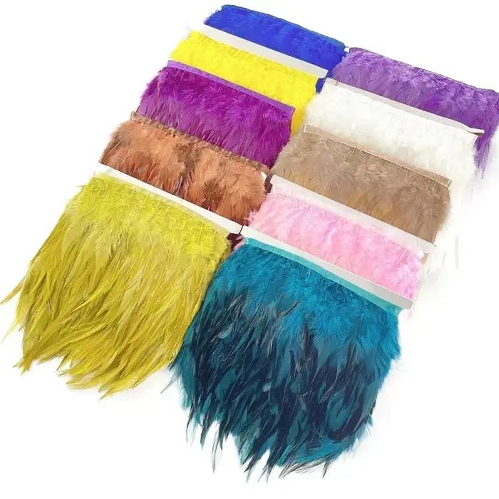 1 mètre de plumes de faisan colorées sur ruban