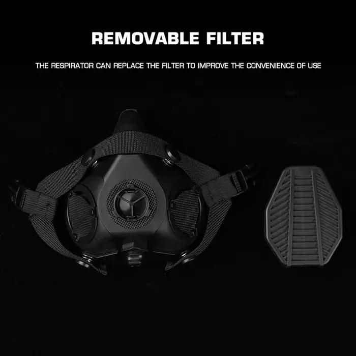 Respirateur tactique spécial avec communication pour chasse airsoft masque demi-face cosplay Halloween