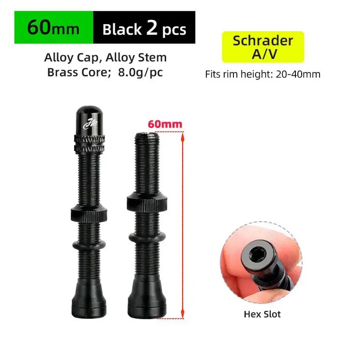 Vannes tubeless Schrader en laiton et alliage pour vélos VTT et route occasions spéciales sécurité et durabilité
