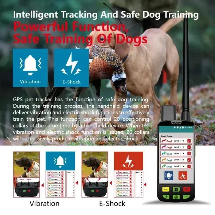 Traceur GPS Eseek pour chiens de chasse accessoire entraînement animal compagnon avec appareil portable deux colliers entrainement occassions spéciales chasse