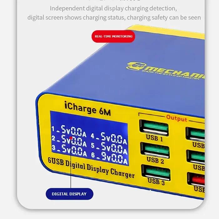 Mecanicien icharge 6M QC 3.0 USB Charge intelligente prise en charge avec écran LCD pour iPhone HUAW