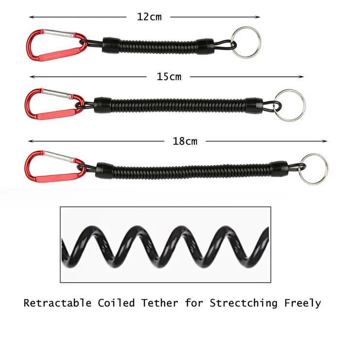 Goture 3 pièces lanière de pêche 12 cm/15 cm/18 cm corde de pêche en bateau attache enroulée rétract