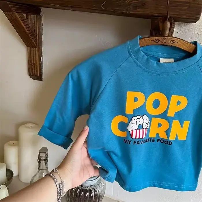 UNITIM enfants contraste T-shirt conception dessin animé à manches longues bébé garçons hauts printemps automne pur coto