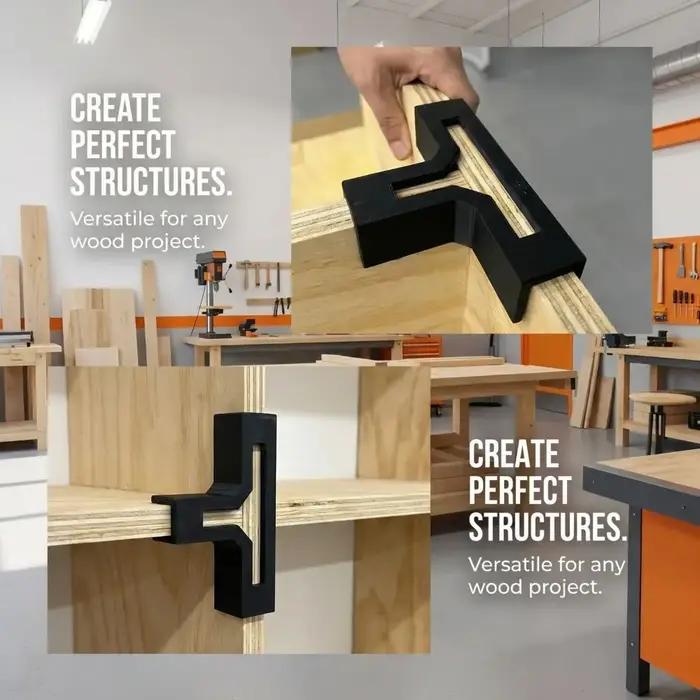Support en T en bois épaissi, installation facile, fixation durable, installation rapide, support de meuble sans outil