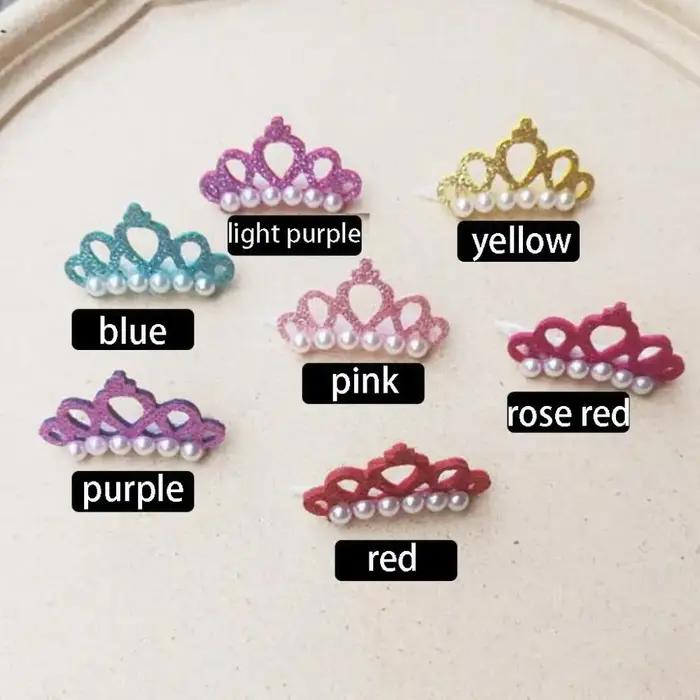 Bricolage mode avec fausse perle décor pour animaux de compagnie mignon couronne forme arcs chien accessoires