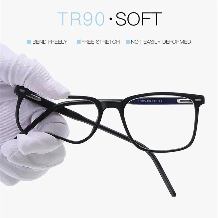 VIVIBEE 2026 Lunettes anti-lumière bleue carrées pour hommes, monture légère TR90, lunettes anti-ray