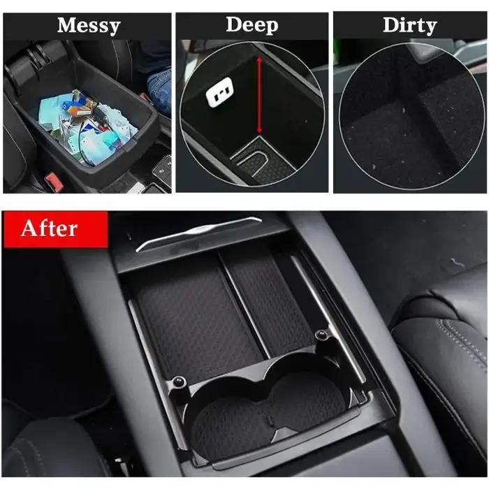 Organisateur de Console centrale pour Tesla modèle S modèle X, support de verre, boîte de rangement