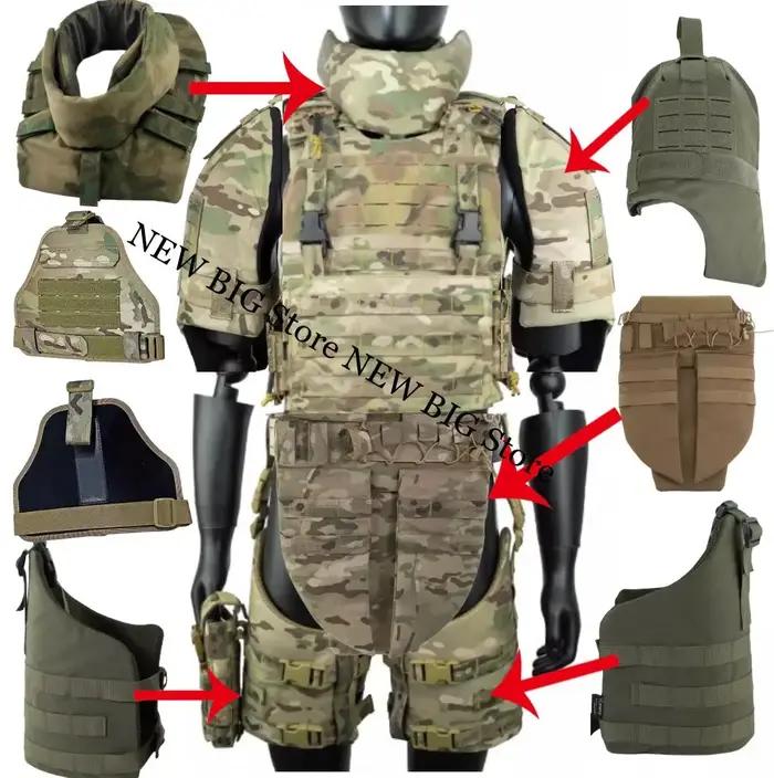 Gilet tactique Kit de protection extensible Plastron universel/Protection de cou/Plateforme de jambe/Protection de la cuisse/Protection de l'aine