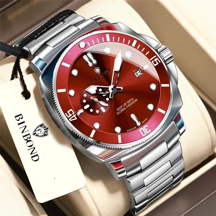 Montre homme digitale rouge cadeau 2026 - Cadran unique quartz automatique fashion tendance