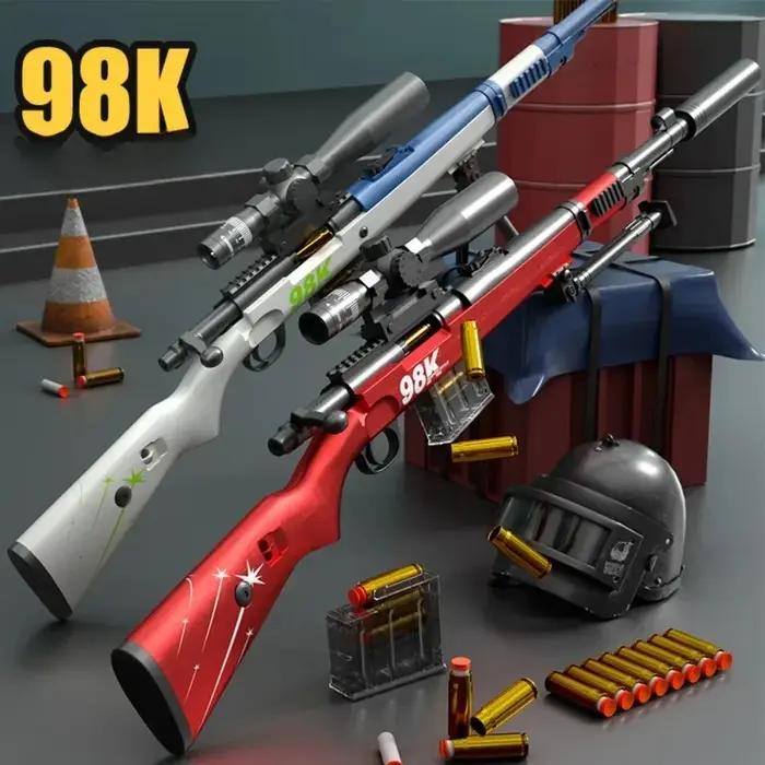 Fusil Jouet Rétro 98K Style Épaule Balles Souples Plastique Durables Occasions Spéciales Jeu Extérieur Aventures Enfant 14 Ans Plus