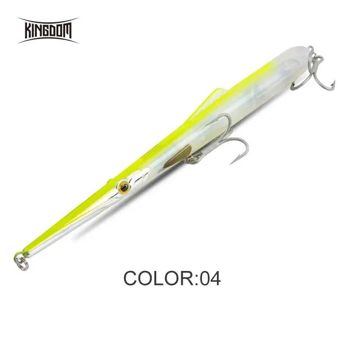 Kingdom leurres de pêche 11g 13g 30g 40g 205mm 130mm longue coulée aiguille crayon artificiel Stickbaits coulant flottan