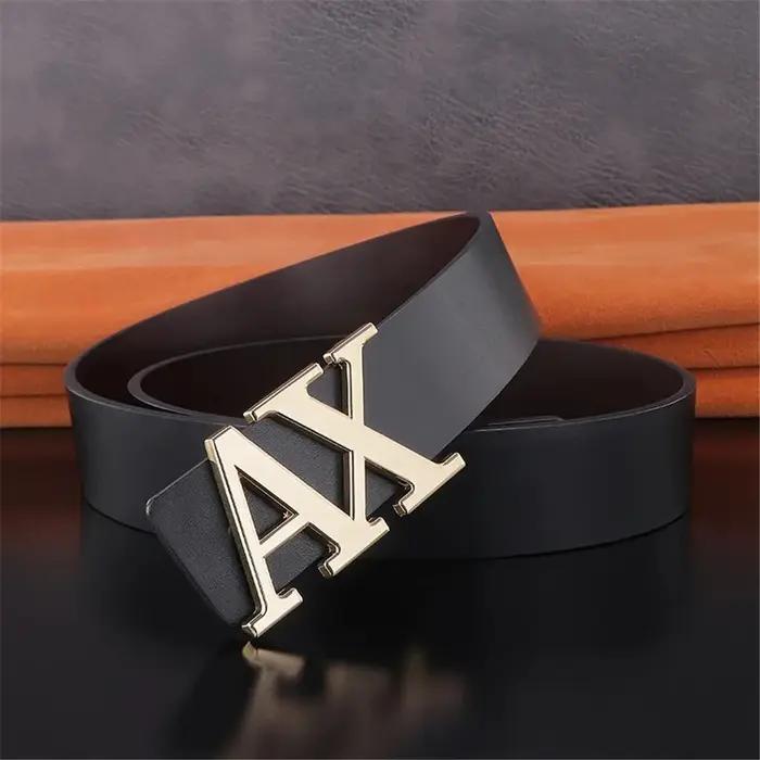 Ceinture homme à la mode Simple lettre boucle réversible mâle