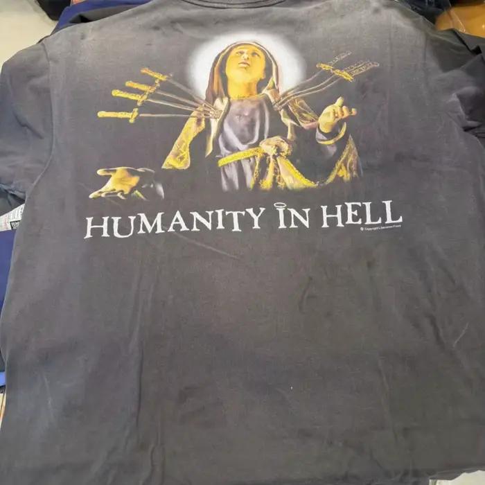 Saint Michael – T-shirt à manches courtes et col rond pour homme, imprimé créatif, lavé, pour couple, Ropa Hombre