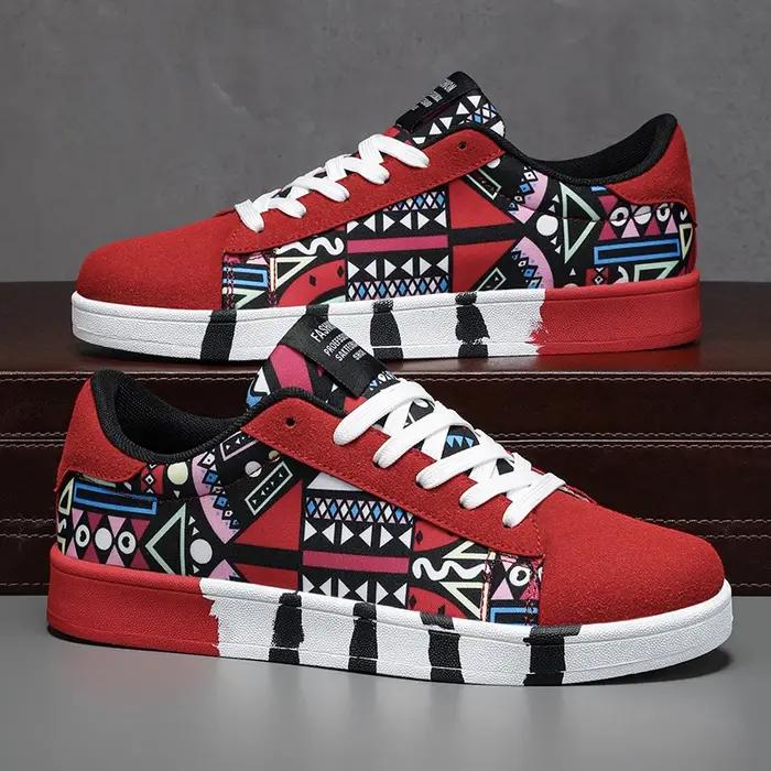 Chaussures à fond plat pour hommes, baskets d'extérieur colorées, confortables et coordonnantes, cha