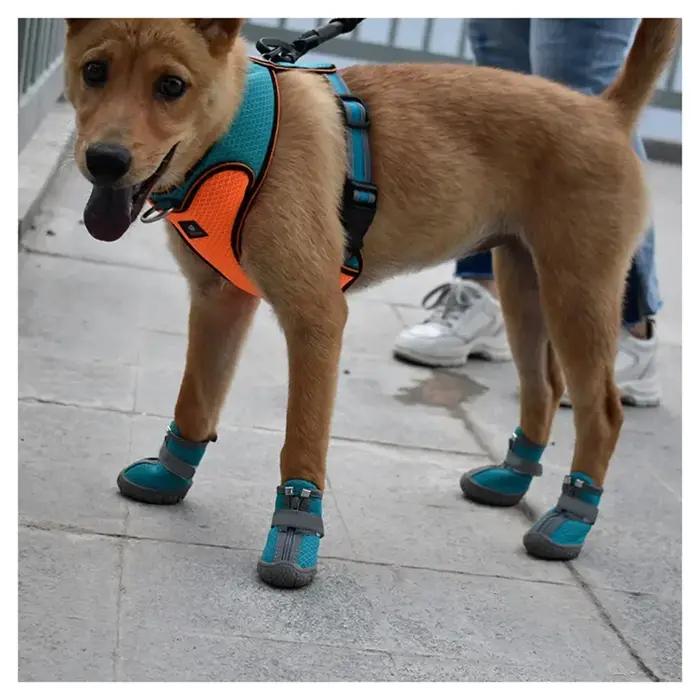 Chaussures en maille pour animaux de compagnie, durables, respirantes, semelle souple, bottes réfléchissantes pour petits chiens, marche, escalade, baskets pour chats