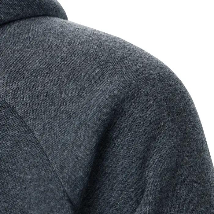 Haut à capuche de couleur unie pour hommes, manches longues, fermeture éclair latérale, automne et h