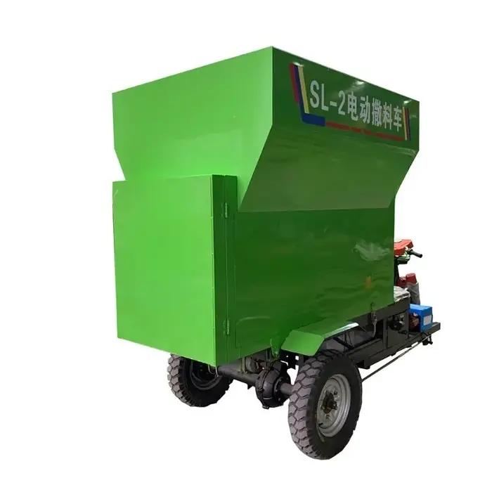 Camion d'alimentation électrique en acier inoxydable pour éleveurs de bovins et de moutons, alimentation durable et efficace, outil écologique et robuste