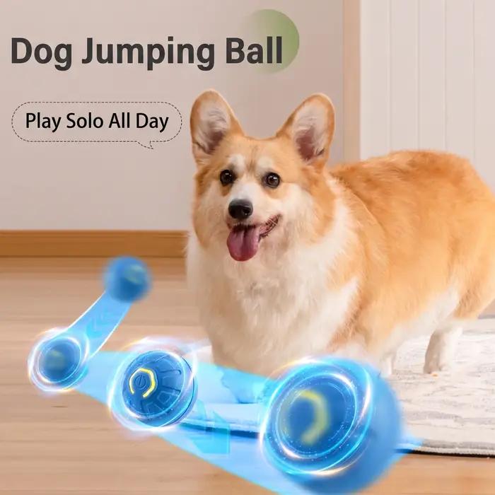 Jouet Électrique Automatique Balle Sautante à Gravité Résistante aux Morsures pour Chien Stimulation Mentale Auto-Plaisir Occasions Spéciales