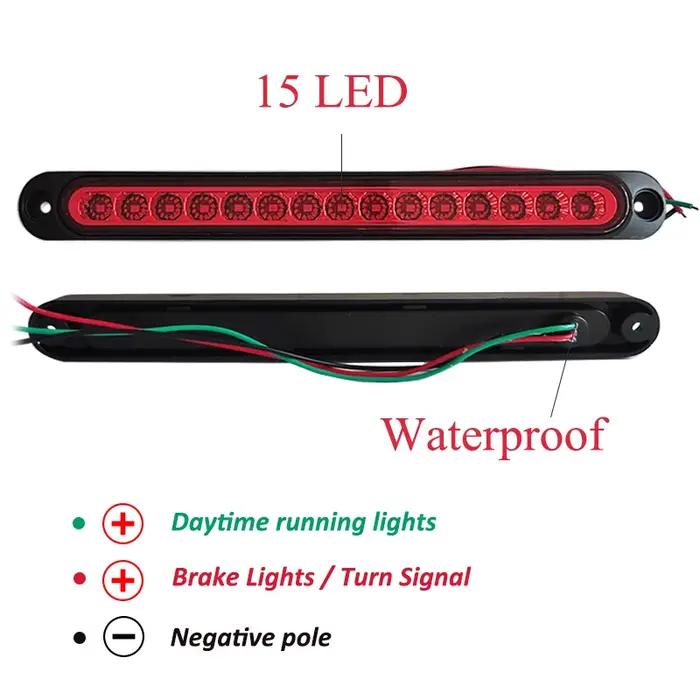 2 pièces 12V 24V barre lumineuse de voiture marqueur latéral clignotant arrêt lampe d'avertissement