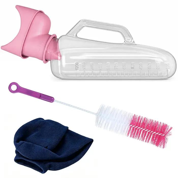 Urinoir féminin 40 oz, bouteille anti-fuite avec poignée, idéal pour une utilisation au chevet et de nuit | Urinoir portable pour les voyages en voiture, la convalescence hospitalière, les soins a