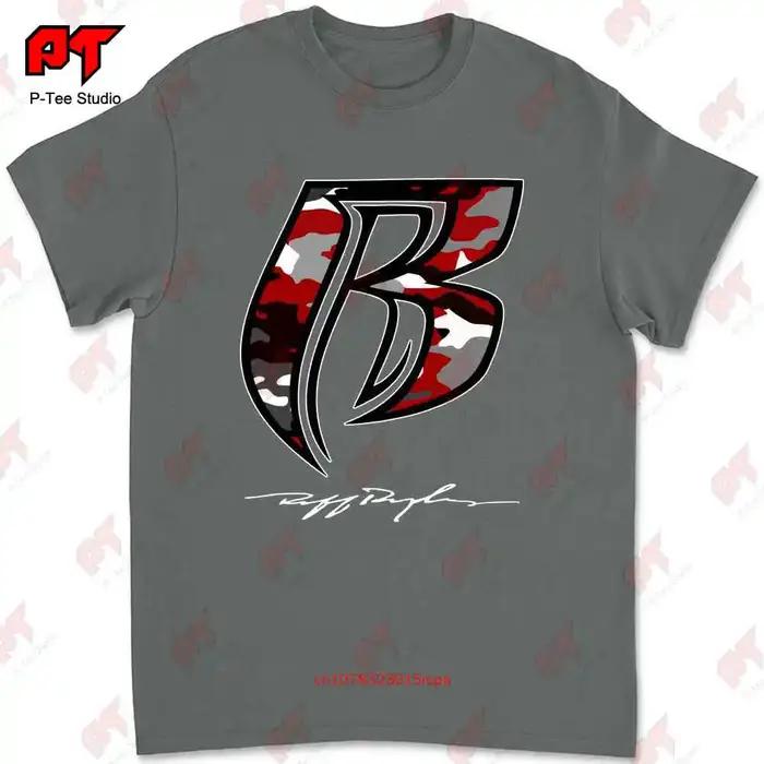 T-shirt Dmx Ruff Ryders Red Camo Vintage, Rap Raging Bulls, Toro, 7HC0