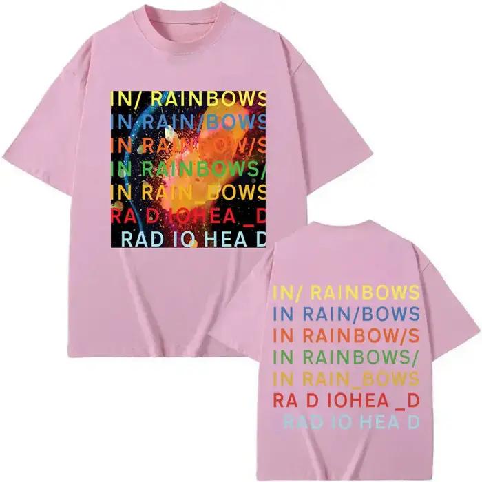 T-shirt Rock Band Radiohead In Rainbows Hommes Femmes Couleurs Variées Style Y2K Mode Occasions Spéciales