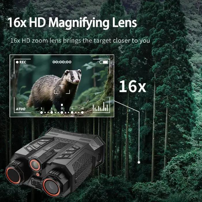 Jumelles de Vision nocturne 16X montées sur la tête 4K UHD WiFi télescope d'appareil photo numérique infrarouge 48MP