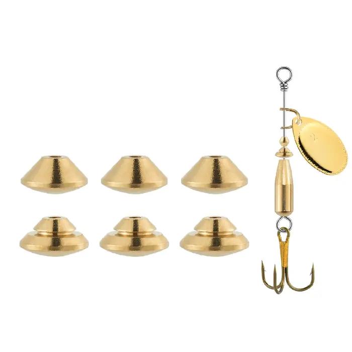 20/50pcs laiton pêche Spinner perle leurre faisant eau douce doré plate-forme Spinnerbait en ligne S