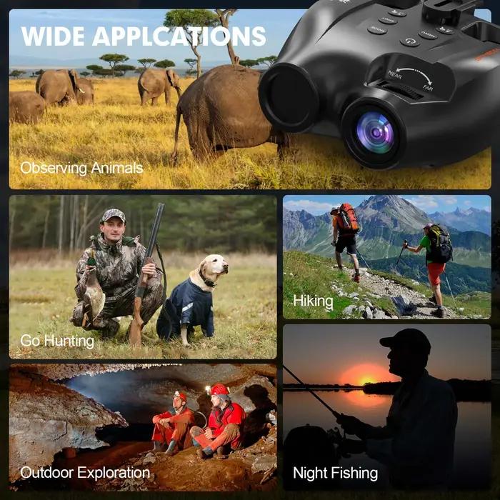 Jumelles vision nocturne infrarouge 300m avec monture tête - équipement chasse