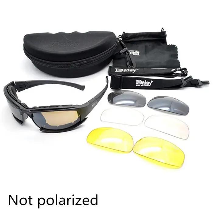 Lunettes Daisy C5/X7 polarisées tactiques 4 verres pour airsoft et protection militaire