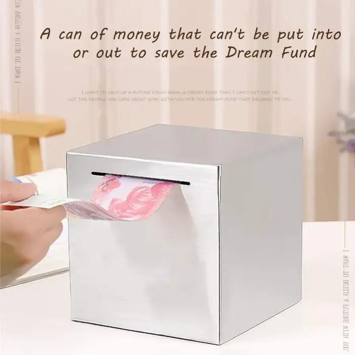 Tirelire en acier inoxydable pour pièces de monnaie
