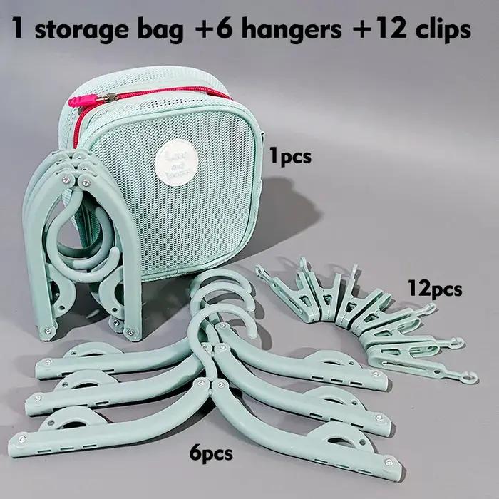 Cintre pliable avec sac de rangement, portable pour les voyages d'affaires, séchage de vêtements, adapté aux dortoirs et aux voyages