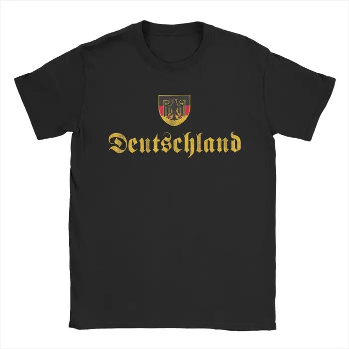T-shirt d'été pour homme en coton surdimensionné avec drapeau allemand pour toutes occasions