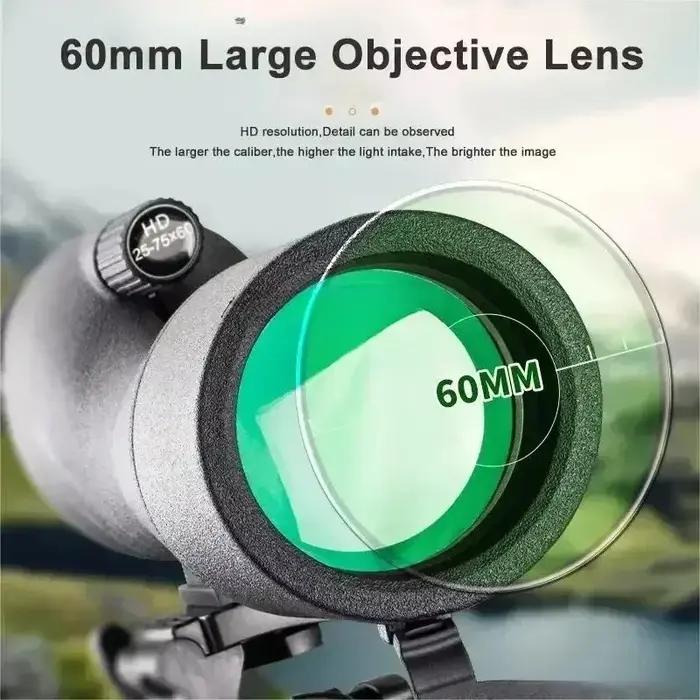Télescope spotting scope 25-75x60 puissant - Monoculaire zoom FMC BAK4 étanche observation ornithologique