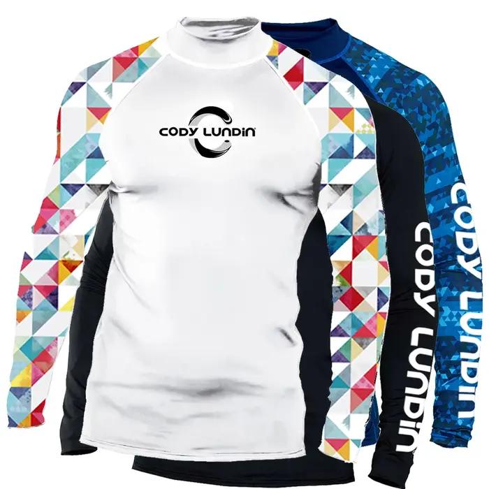 Surf natation plongée T-Shirts serré à manches longues éruption garde maillots de bain hommes Protection UV