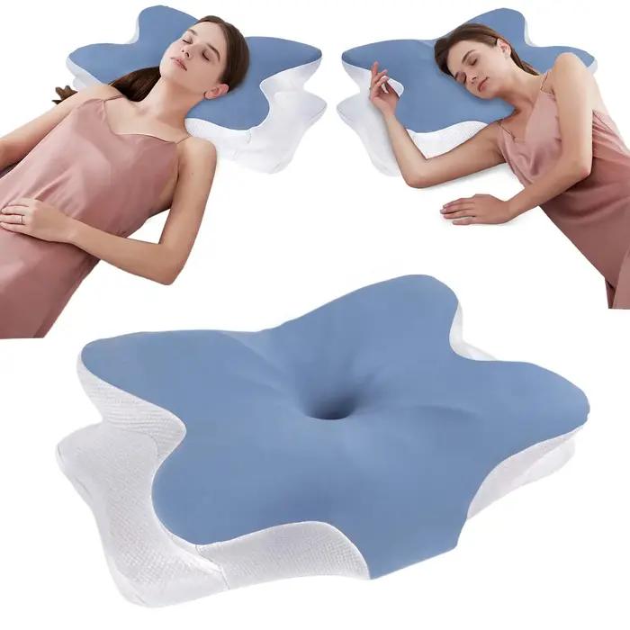 Oreiller cervical mémoire de forme ergonomique pour dormeurs dos et côté alignement spinal correct