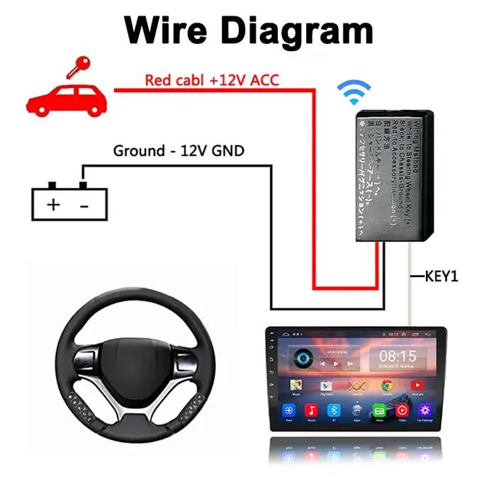 10 touches sans fil volant télécommande multi-fonction Android universel Bluetooth pour autoradio DV