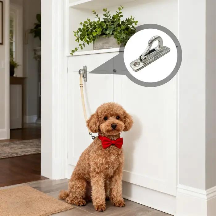 Crochet de fixation murale en acier inoxydable rouge pour laisses de chien support mural maison cour mur ordre élégance chiens propriétau chiens nouveau chiens routine quotidienne