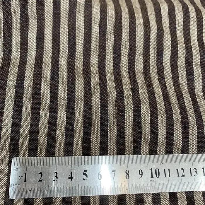 Frence lin tissu 100% lin 14S fil teint bandes lin tissu pour homme chemises femme robe pantalon